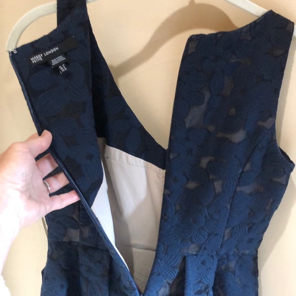 MAGGIE LONDON Navy Lace Cutout Cocktail Party dress 2P - NWT - Picture 7 of 8